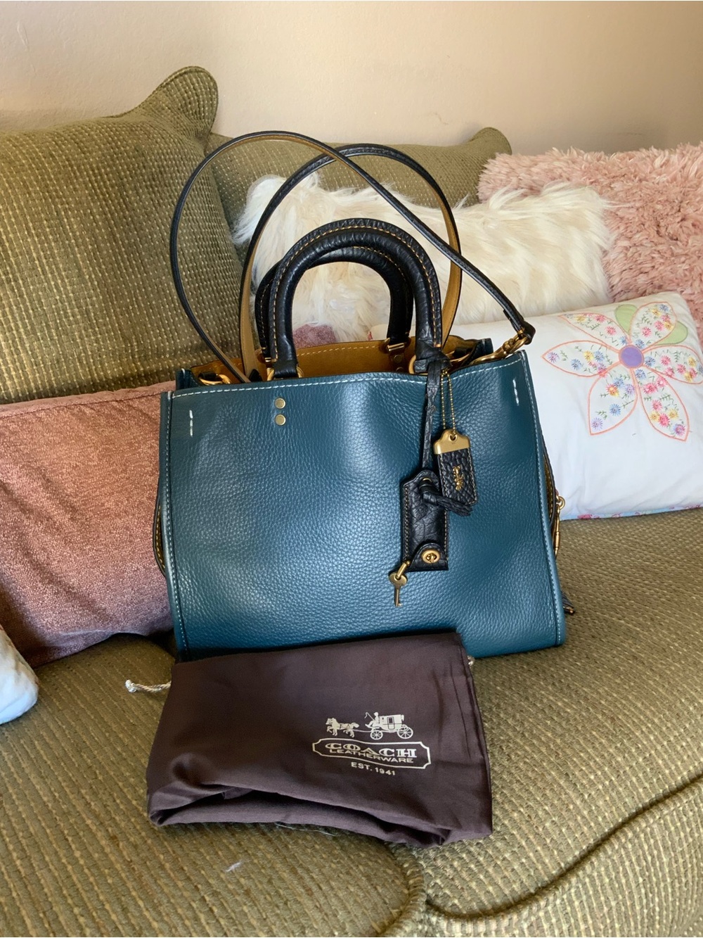 Extremely Rare HTF 1st Generation Coach Rogue 31 Mineral Blue
